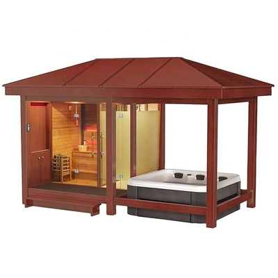 European Spa Wood Garden Hot Tub Pavilion Whirlpool Sauna Room Gazebo Luxury