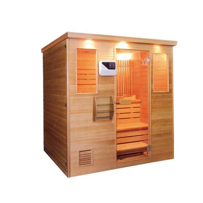 Prefab Corner Wooden Salt Room 4 Person Steam Sauna For Hotel Room