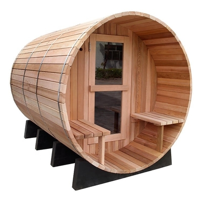 Red Cedar Barrel Sauna Outdoor Sauna Dry Steam Round Outdoor Sauna