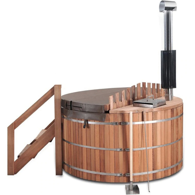 Outdoor Wood Burning Barrel Sauna Kit Hot Tub Wet Steam