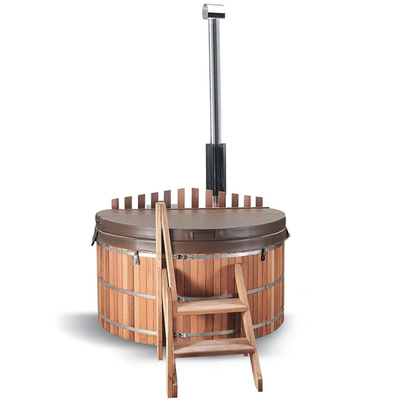 Outdoor Wood Burning Barrel Sauna Kit Hot Tub Wet Steam