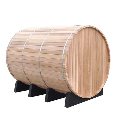 Rustic Style Bropools Outdoor Wood Barrel Sauna With Computer Control Panel