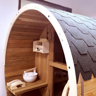 Home Outdoor Sauna Room Rustic 6 Person Barrel Sauna Bath