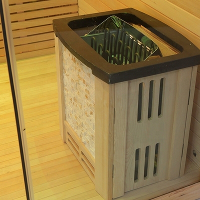 Modern Solid Wood Finnish Luxury Rock Salt Sauna Steam Room Led Star Lights