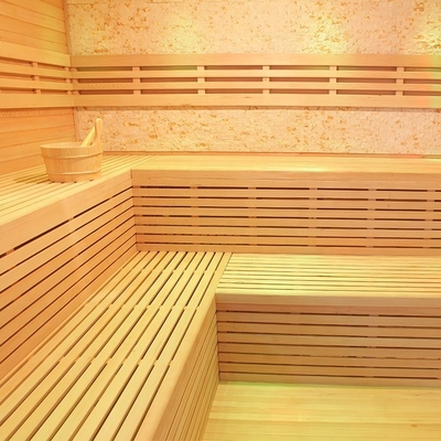 Modern Solid Wood Finnish Luxury Rock Salt Sauna Steam Room Led Star Lights