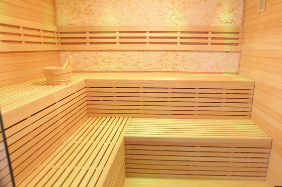 Modern Solid Wood Finnish Luxury Rock Salt Sauna Steam Room Led Star Lights