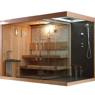 Traditional Wooden Bathroom Sauna And Steam Room Red Dry Cedar Sauna Room