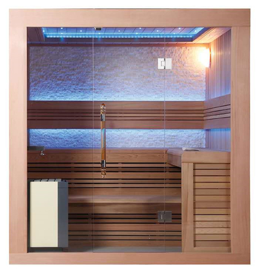 Traditional Wooden Bathroom Sauna And Steam Room Red Dry Cedar Sauna Room