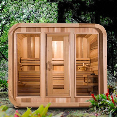 Wood Outdoor Traditional Sauna Room Combination House Family Use 4 People