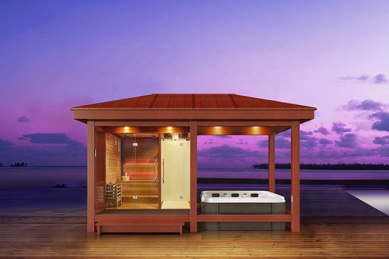 European Spa Wood Garden Hot Tub Pavilion Whirlpool Sauna Room Gazebo Luxury