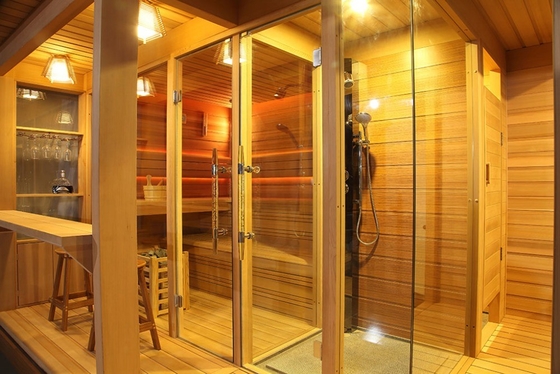 Red Cedar Wooden Gazebo Outdoor Sauna Room Home Infrared Sauna House
