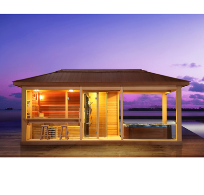 Red Cedar Wooden Gazebo Outdoor Sauna Room Home Infrared Sauna House