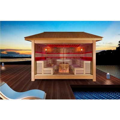 Red Cedar Wood Gazebo Garden Sauna Room Outdoor Luxury Infrared Sauna Room
