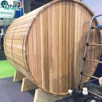 Customized Red Cedar Barrel Sauna Dry 220V 4 Person Barrel Sauna Room