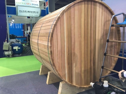 Customized Red Cedar Barrel Sauna Dry 220V 4 Person Barrel Sauna Room