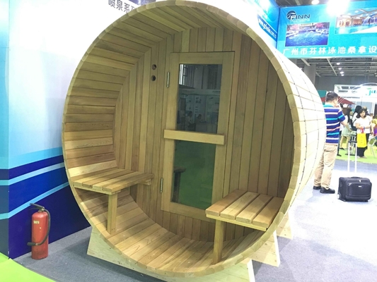 Customized Red Cedar Barrel Sauna Dry 220V 4 Person Barrel Sauna Room
