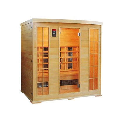 Prefab Corner Wooden Salt Room 4 Person Steam Sauna For Hotel Room