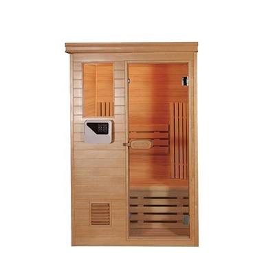 Prefab Corner Wooden Salt Room 4 Person Steam Sauna For Hotel Room