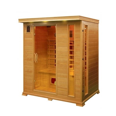 Prefab Corner Wooden Salt Room 4 Person Steam Sauna For Hotel Room