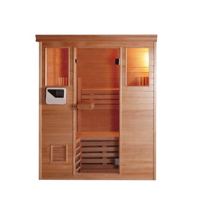 Prefab Corner Wooden Salt Room 4 Person Steam Sauna For Hotel Room