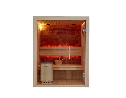 Customized Luxury Rock Stone Salt Spa Room Indoor Wooden Red Cedar Aspen Sauna Room