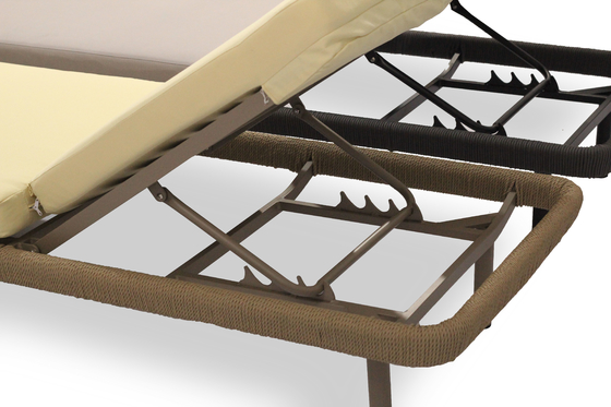 Modern Pool Chaise Lounge Daybed Synthetic Rattan Garden Sun Loungers