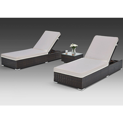 Outdoor Garden Modern Swimming Pool Adjustable Rattan Sunlounger Bed Chaise Lounge Chair