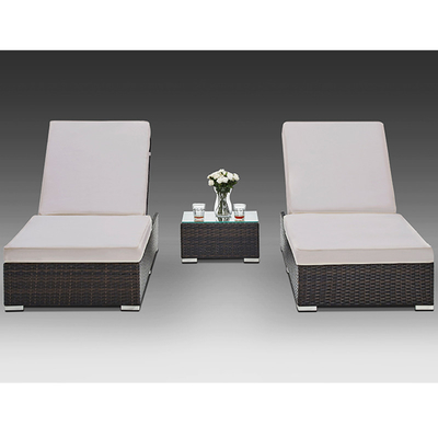 Outdoor Garden Modern Swimming Pool Adjustable Rattan Sunlounger Bed Chaise Lounge Chair