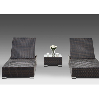 Outdoor Garden Modern Swimming Pool Adjustable Rattan Sunlounger Bed Chaise Lounge Chair