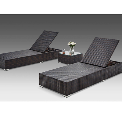 Outdoor Garden Modern Swimming Pool Adjustable Rattan Sunlounger Bed Chaise Lounge Chair