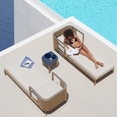 Luxury Aluminum Alloy With Fabric Pool Sun Loungers Outdoor Deck Chair
