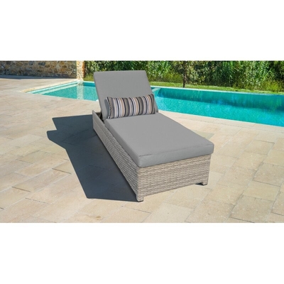 Long Reclining Rattan Single Chaise Pool Sun Loungers With Cushions Outdoor Furniture
