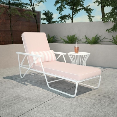 Garden Outdoor Pool Sun Loungers Leisure Outdoor Reclining Single Chaise With Cushions