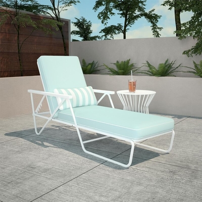 Garden Outdoor Pool Sun Loungers Leisure Outdoor Reclining Single Chaise With Cushions