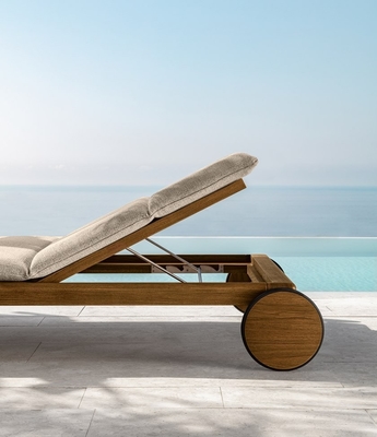 Summer Seaside Teak Wooden Sun Loungers Chair Outdoor Furniture
