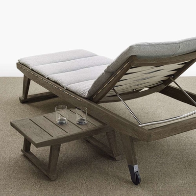 Modern Outdoor  Wooden Folding Beach Chairs Deck Rattan / Wicker