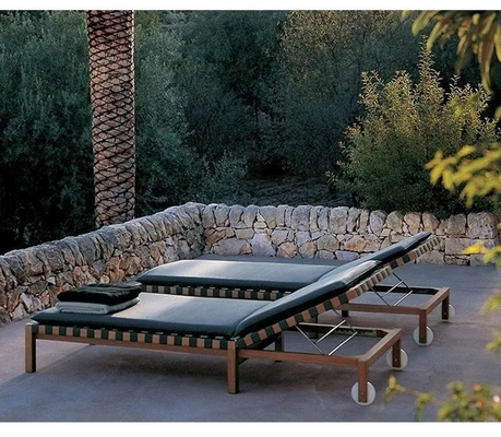 Rattan Swimming Pool Sun Loungers Leisure Folding Villa Outdoor Deck Chair