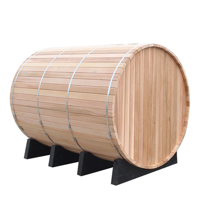 Clear Grade Red Cedar Barrel Sauna 4Person 6kw Without Porch For Outdoor Saunas