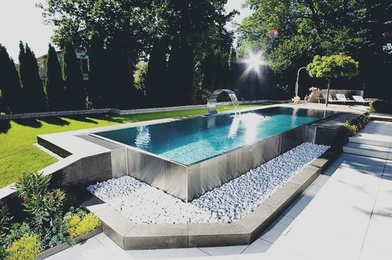 Outdoor Stainless Steel Structure Pool Villa Lux Relax custom above ground pool