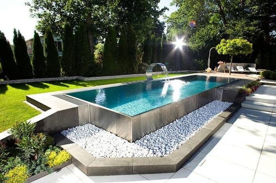 Outdoor Stainless Steel Structure Pool Villa Lux Relax custom above ground pool