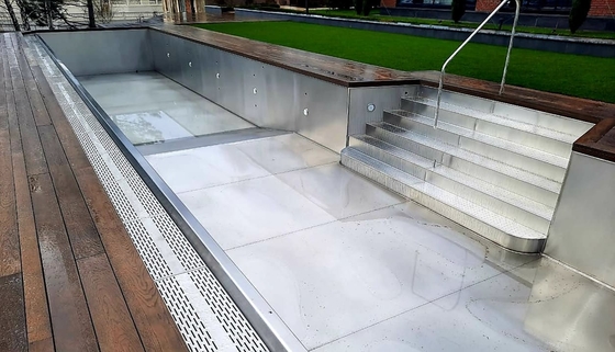 Villa Luxury Rectangle Modular Inground Swimming Pools Stainless Steel 316 Spa With Cover