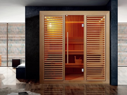 Hemlock Or Red Cedar Steam Wooden Traditional Sauna Indoor 4 People Sauna Room