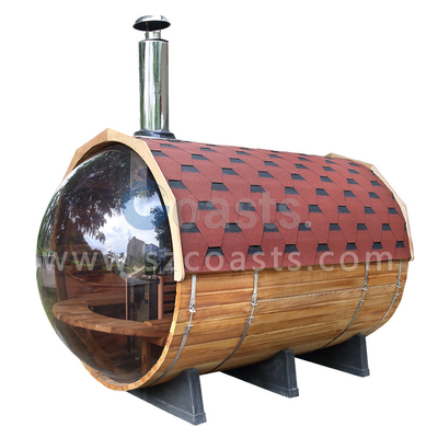 Outdoor Deluxe Dry Steam Mini Sauna Room Barrel For 6 Persons