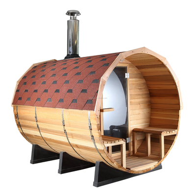 Outdoor Deluxe Dry Steam Mini Sauna Room Barrel For 6 Persons