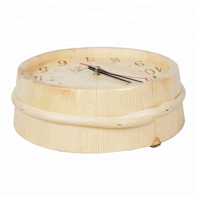 Decorative Wooden Sauna Room Accessories Spruce Wall Sauna Clock