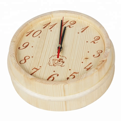Decorative Wooden Sauna Room Accessories Spruce Wall Sauna Clock