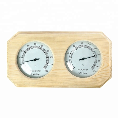 Wooden Thermo Hygrometer / Sauna Thermometer And Hygrometer 0.5kg