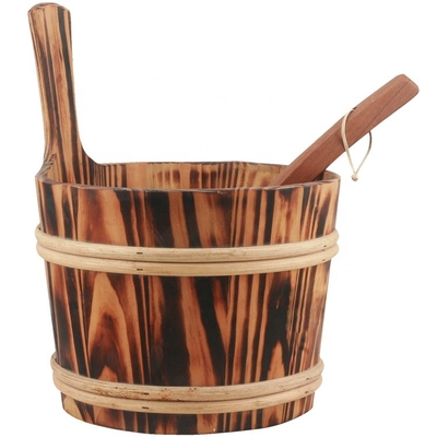 Wooden Sauna Accessories Spa Bucket For Dry Steam Sauna Room