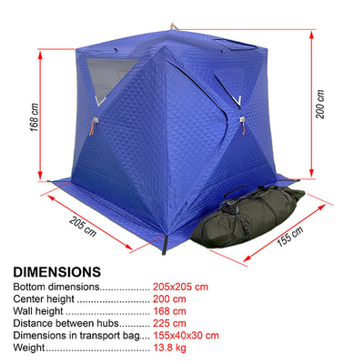 Nylon Portable Outdoor Sauna Blue Tent With Big Windows Camping Products