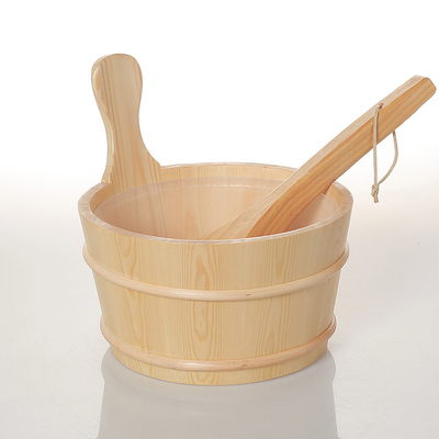 1.3CM Thickness 4L 5L 6L Pine Pail With Insert Sauna Bucket With Bottom